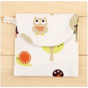 Discreet Linen‎ Privacy Pouch Linen with Owls/Snails/Mushroom/Fox/Trees